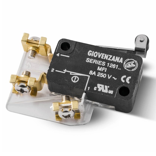 [MFI-7STP] Micro Limit Switch, Standard Roller Lever, Screw Terminal Insulator, 8A, 250Vac