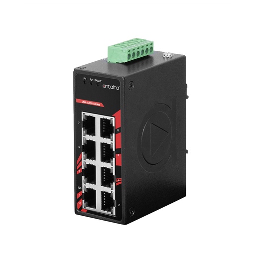 [LNX-C800] Compact 8-Port Industrial Unmanaged Ethernet Switch with eight 10/100Tx ports